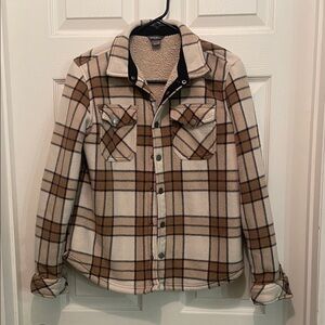 Plaid Fleece Jacket youth Eddie Bauer size large